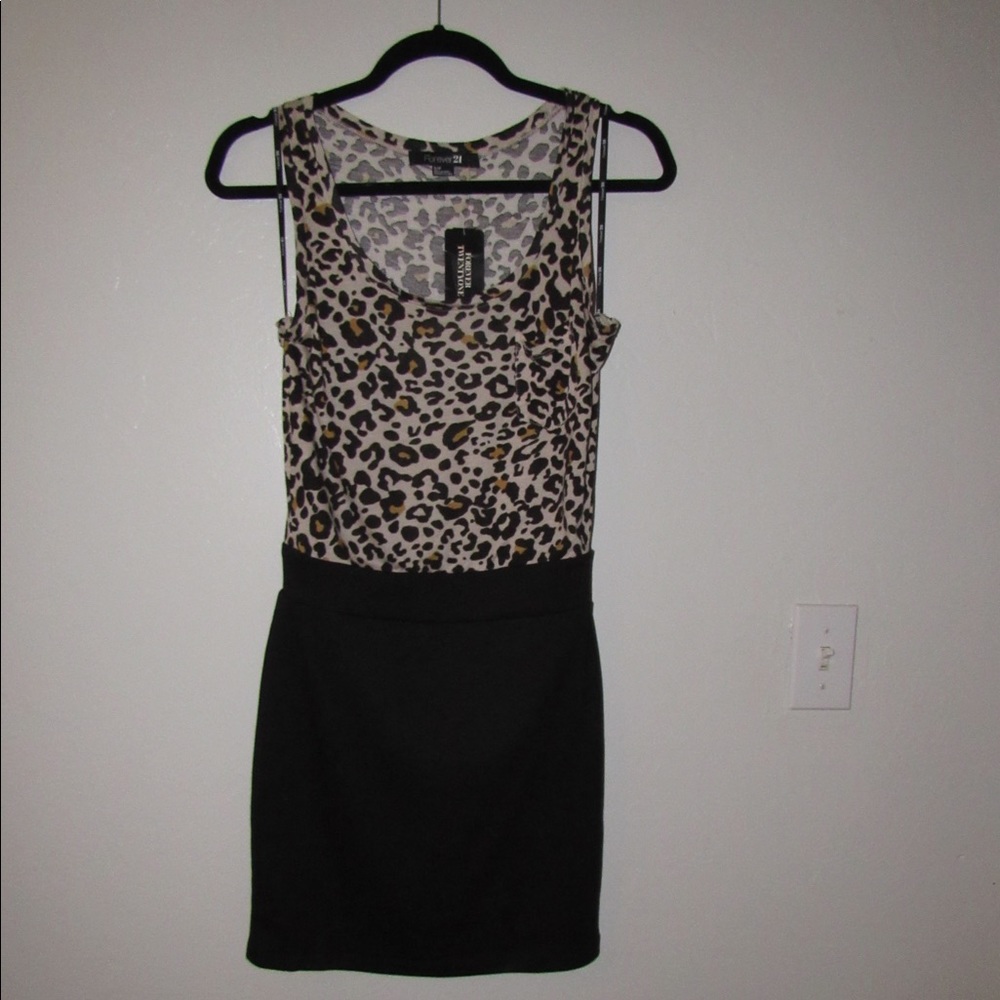 Leopard print mini dress
